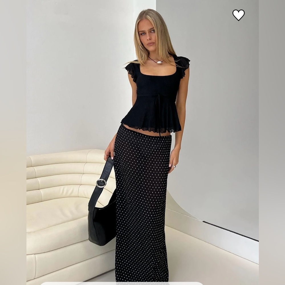 Lioness Black and White Maxi Skirt from Princess Polly